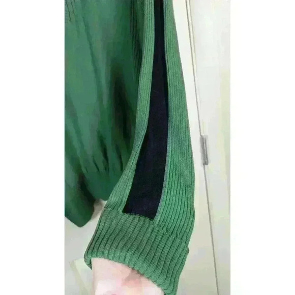 Style & Co Women’s 1/4 Zip Ribbed Knit 100% COTTON Sweater Green/Black Size 3X - Picture 7 of 11